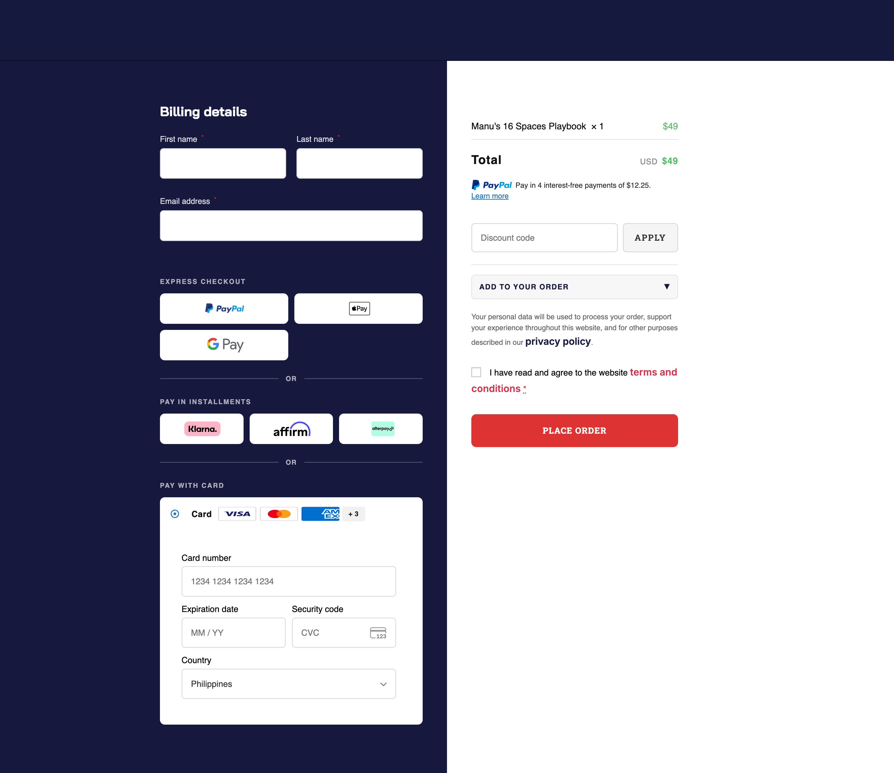 Custom WooCommerce Checkout